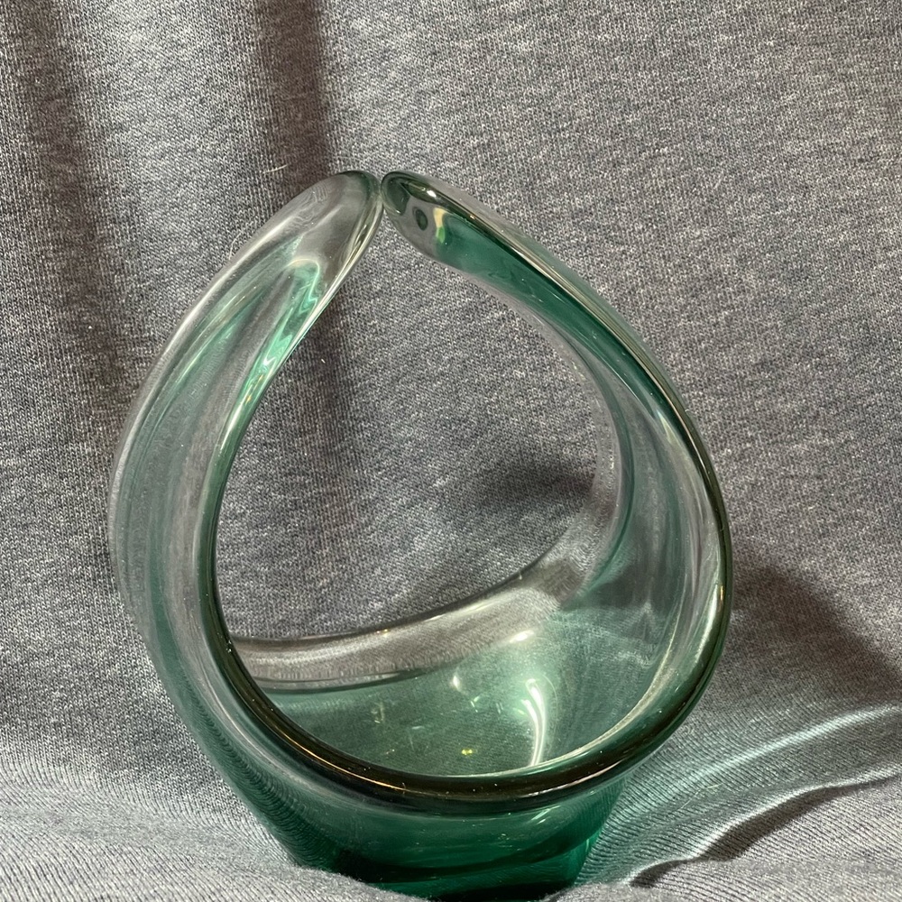 Bayel France Midcentury Modern green glass bowl